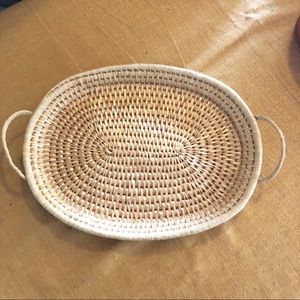 Woven Coffee Table Tray with Handles
